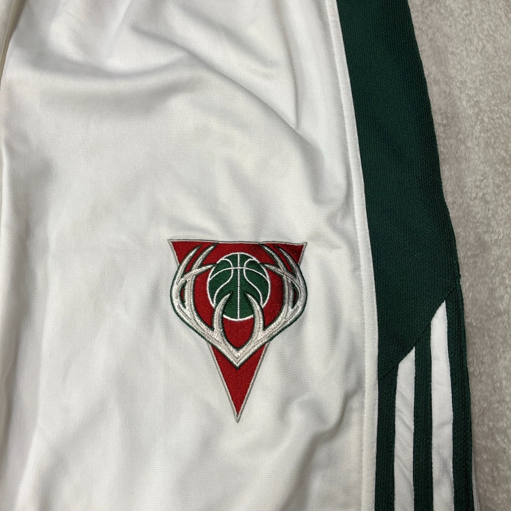 adidas NBA Milwaukee Bucks Player Issued Game Warmup Snap Pants XXLT + 6" - Picture 3 of 14